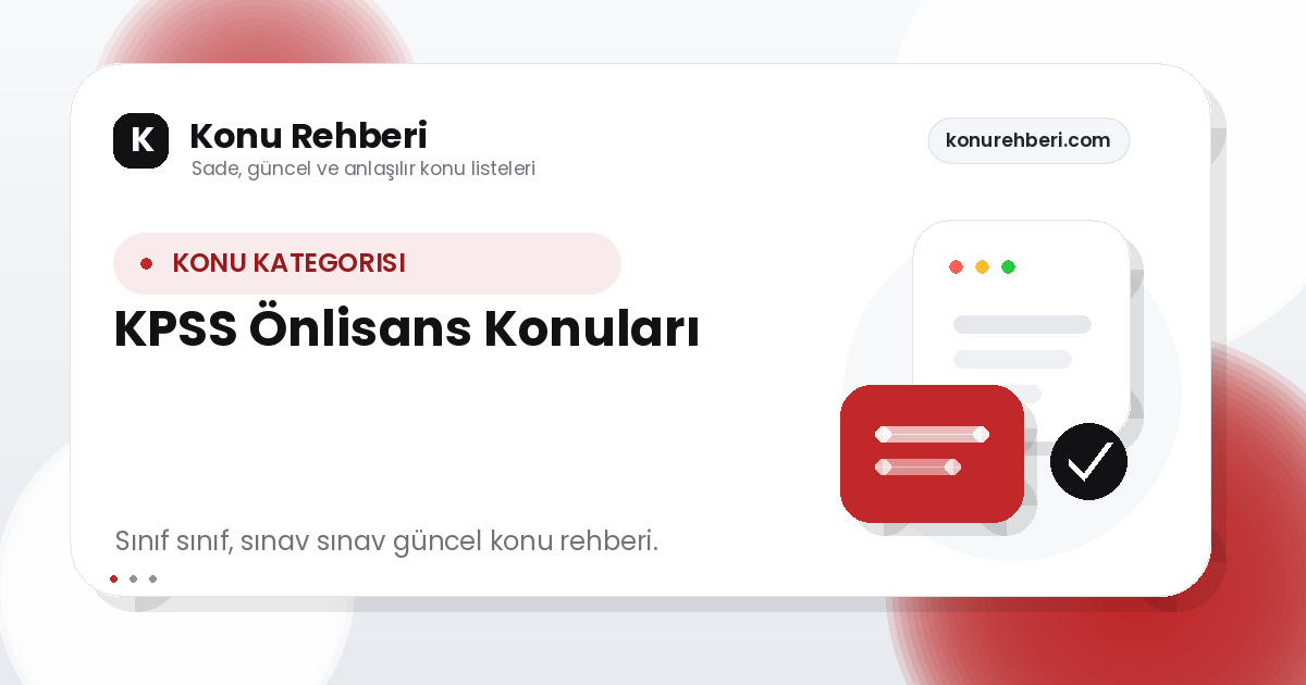 KPSS Önlisans Konuları